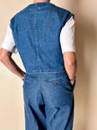 Gilet Valentino Jeans in denim blu slavato con bottoni a chiodo