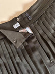 Gonna pantalone plissé Max Mara in satin verde stagno