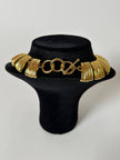 Collier vintage oro con elementi geometrici striati