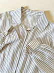 Camisa de sastre en seda Jacquard blanca con rayas grises