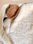 Schearling in pelle liscia color biscotto con vello naturale Marcus Creazioni