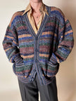 Cardigan Missoni Sport in lana operata a righe orizzontali