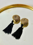 Orecchini vintage a clip vintage oro con nappe couture
