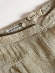 Pantalone a palazzo vintage Emporio Armani in seta goffrata champagne operata con filo metallico