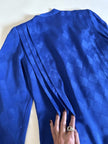 Camicia vintage Tricosa Paris in tessuto jacquard operato a losanghe bluette con nastro al collo