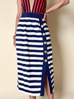 Longuette a righe bianche e blu con bottoni dorati “Yves Saint Laurent”