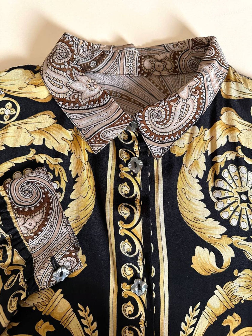 Camicia in misto seta fantasia barocca