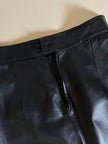 Vintage high-waisted black leather midi skirt