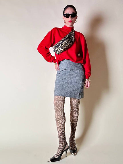 Marsupio in raso leopardato “Moschino”