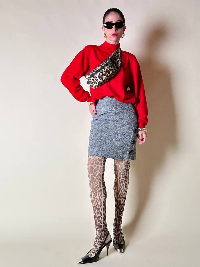 Marsupio in raso leopardato “Moschino”