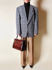 Blazer vintage Gianni Versace in lana jacquard fantasia principe di Galles
