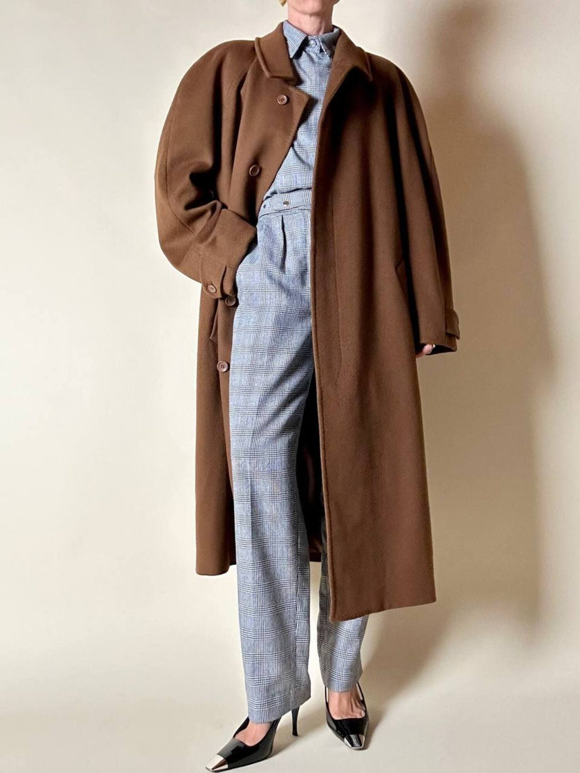 Jumpsuit vintage Sarabang de lana príncipe de Gales con cinturón a juego