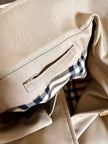 Vintage Burberry’s beige quill gabardine trench coat with matching belt and Check lining