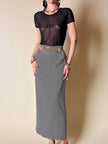 T-shirt in rete nera elasticizzata “Valentino Garavani Swimwear”