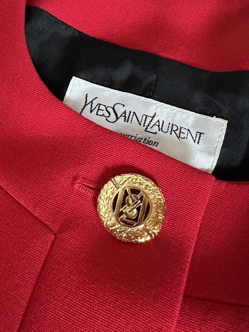 Blazer vintage Yves Saint Laurent Variation in rasato di lana rossa