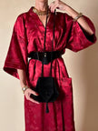 Hexagonaler Bandolier aus schwarzem Veloursleder mit „Yves Saint Laurent“ Couture-Quaste
