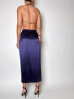 Gonna vintage Kenzo Paris modello a portafoglio in raso viola