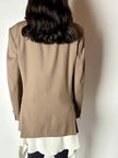 Blazer vintage Yves Saint Laurent in lana cachi doppiopetto con bottoni logati oro