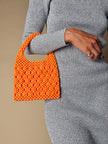 Mini hobo bag di perline arancioni