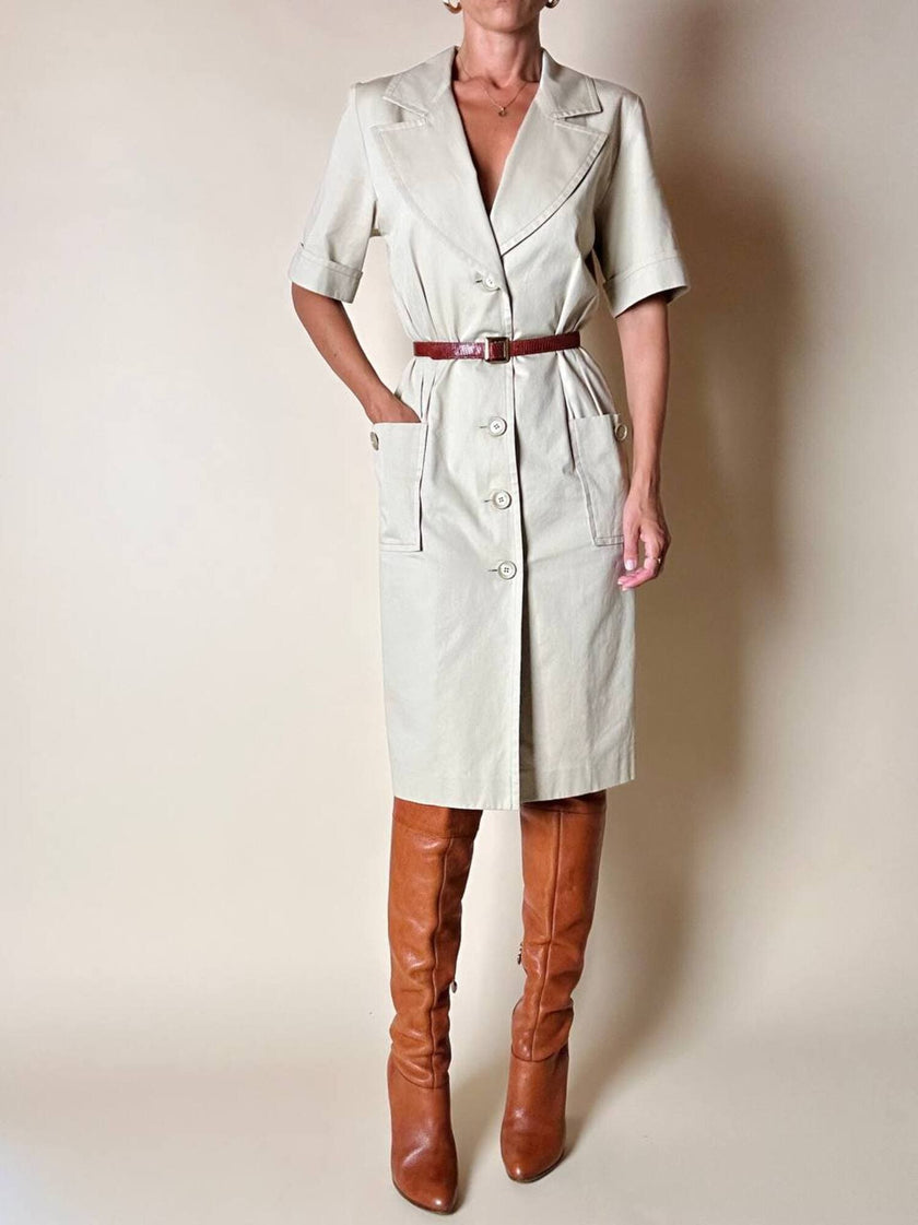 Chemisier Yves Saint Laurent in cotone beige