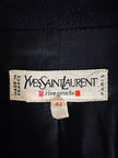 Vintage-Kurzmantel von Yves Saint Laurent aus schwarzer Wolle mit herzförmigen goldenen Knöpfen