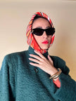 Foulard Byron in pura seta fantasia a righe trasversali declinata in nuance calde