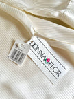 Camicia vintage in raso di seta avorio millerighe modello oversize con bottoni di madreperla