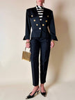 Blazer nero con bottoni gioiello dorati “Yves Saint Laurent”
