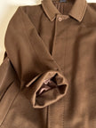 Cappotto lungo oversize in lana e cachemire cammello scuro con cintura in coordinato