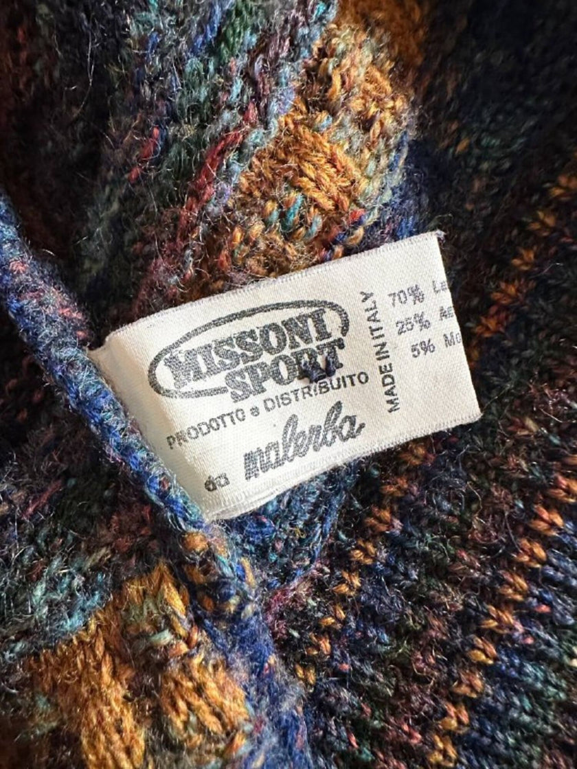 Cardigan Missoni Sport in lana operata a righe orizzontali
