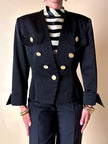 Blazer nero con bottoni gioiello dorati “Yves Saint Laurent”