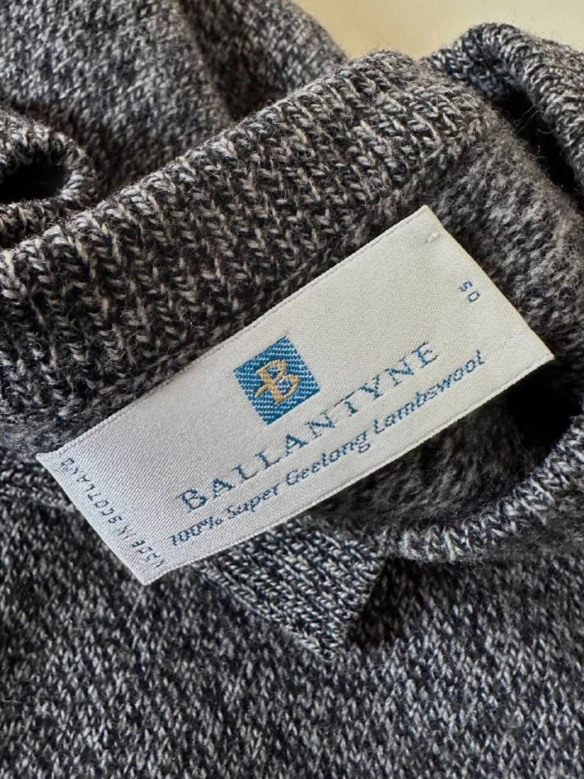 Maglione vintage Ballantyne modello oversize in lana grigio mélange