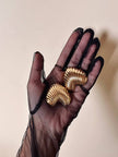 Clip cannelé oro a forma di cuore rovesciato