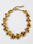 Vintage Yves Saint Laurent Collier mit herzförmigen Elementen und eingefassten, mehrfarbigen Kristallen
