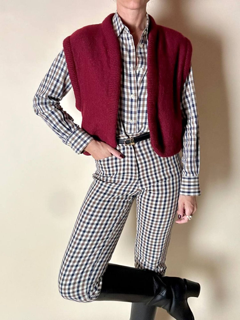 Gilet Yves Saint Laurent Tricot in lana Borgogna