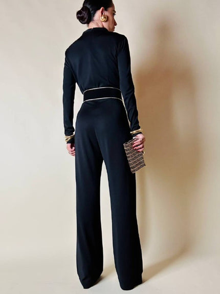 Jumpsuit nera in jersey “Solleciti”