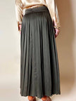 Gonna pantalone plissé Max Mara in satin verde stagno