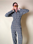 Jumpsuit in misto lana fantasia principe di Galles