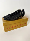 Ballerine vintage Walter Steiger in rete nera ricamata