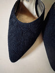 Scarpe in broccato nero con fibbie gioiello Yves Saint Laurent