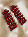 Maxi clip a fanges in cristalli rosso rubino