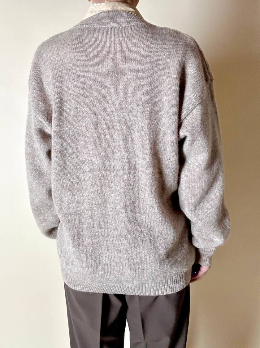 Cardigan Yves Saint Laurent vintage in lana beige con bottoni berlebeck