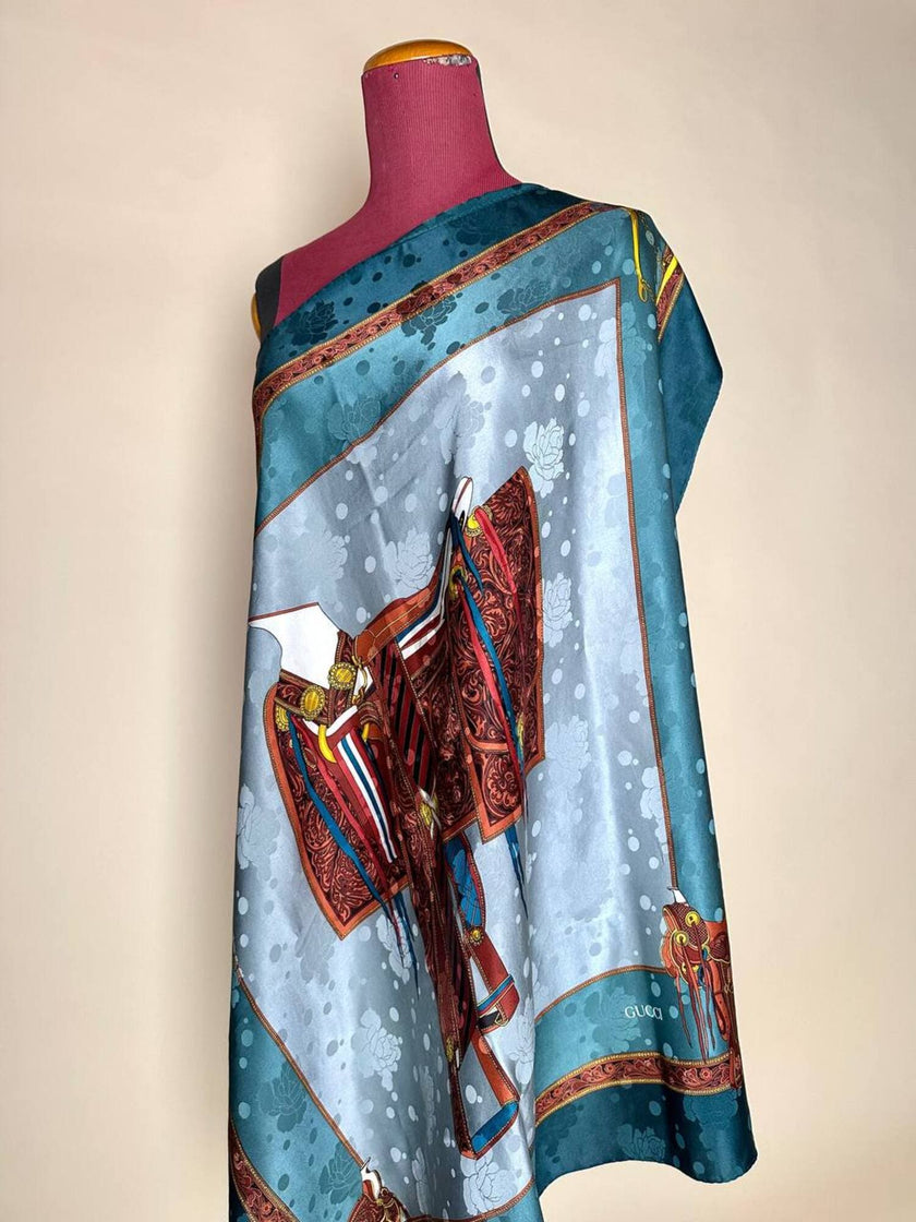 Foulard Gucci in seta jacquard fantasia sella