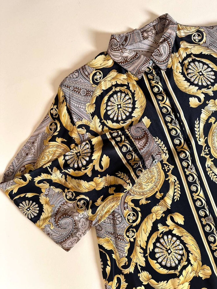 Camicia in misto seta fantasia barocca