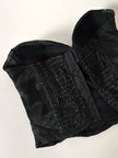 Bustier La Perla in raso micro plissé nero con scollo a cuore