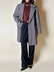 Pantalone Yves Saint Laurent a vita alta con pince in lana grigio antracite