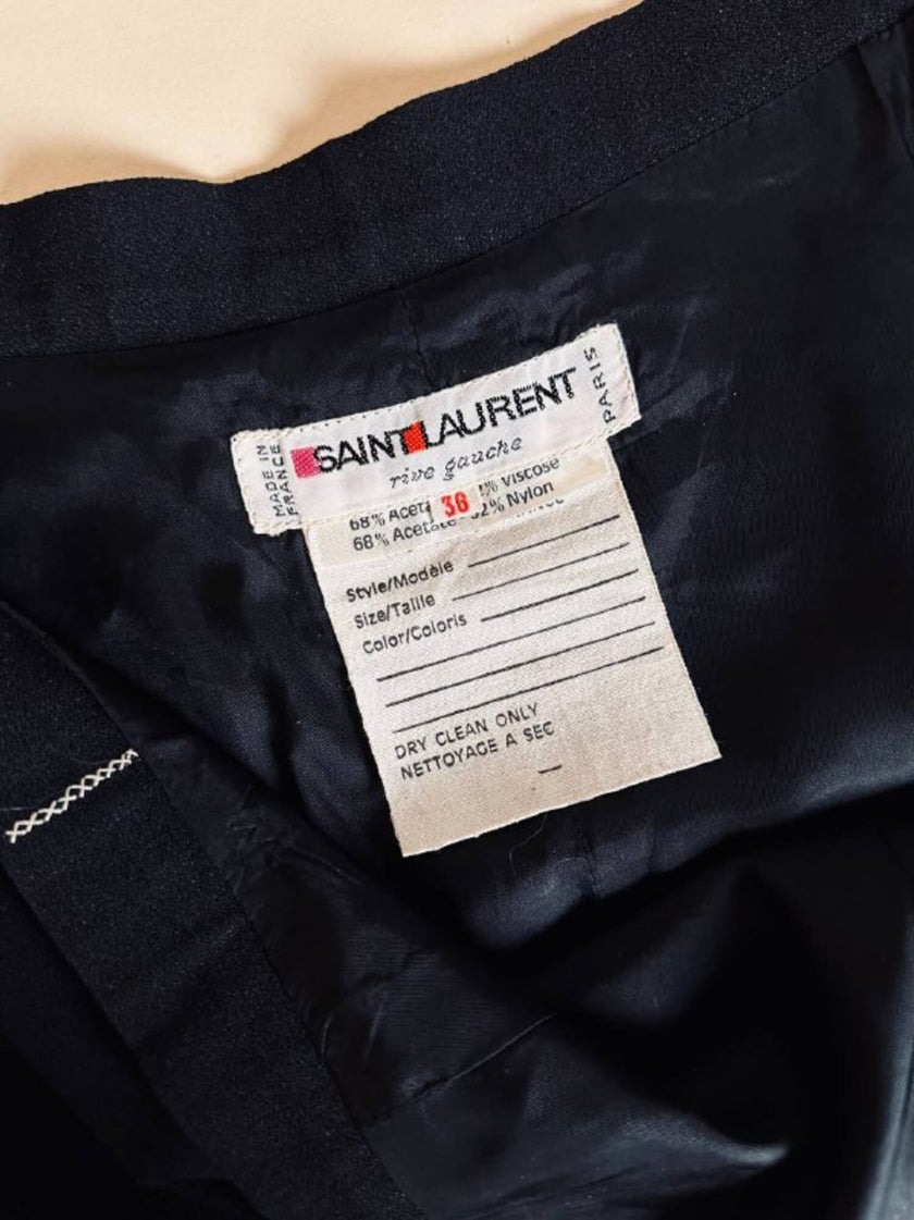 Gonna lunga in crepe nero “Yves Saint Laurent”