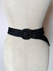 Cintura vintage in passamaneria sautache nera con nappa couture
