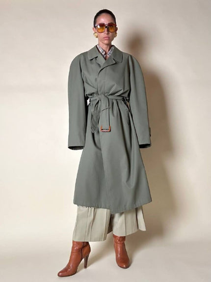 Trench oversize verde militare “Yves Saint Laurent”