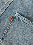 Salopette vintage Levi Strauss orange tab in denim chiaro slavato